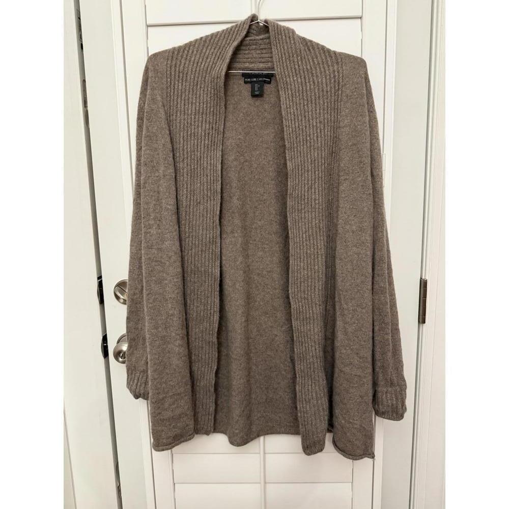 ***SOLD***Tahari Pure Luxe 100% cashmere open front long cardigan size Large